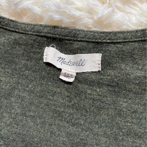 Madewell Olive Green V-Neck T-Shirt Dress Size XXS - Picture 3 of 7